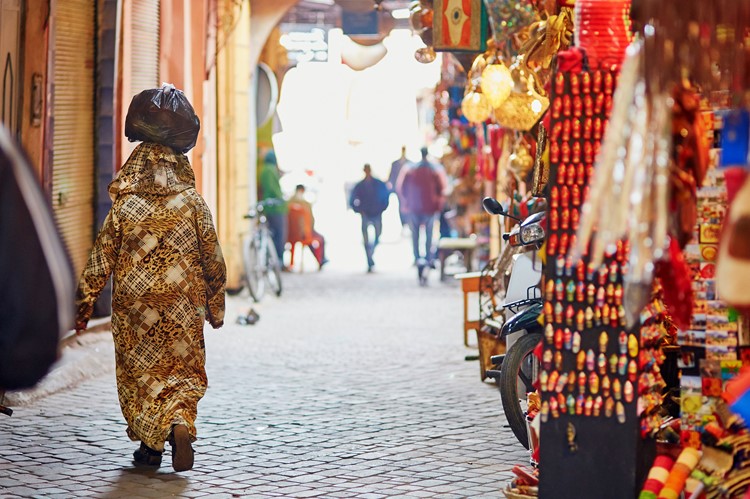 Een overdekt straatje in de souk - Marrakech - Marokko